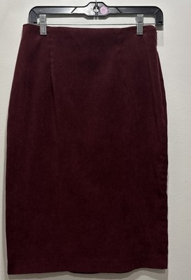 LESLIE FAY Vtg Women's Sz 8 Skirt Below Knee Faux Suede Equestrian Big Valley