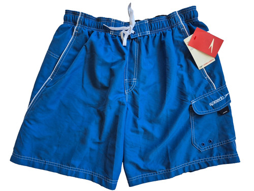 NWT Men's Speedo Classic Blue UV protection Swimwear Trunks Sz Large