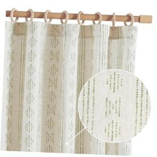 Boho Curtains for Living Room 50"W x 84"L Pack of 2 Back Tab Sage on Flax