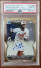 2023 Bowman Draft Enrique Bradfield Jr  Chrome 1st Gold Wave Auto /50 PSA 10 GEM