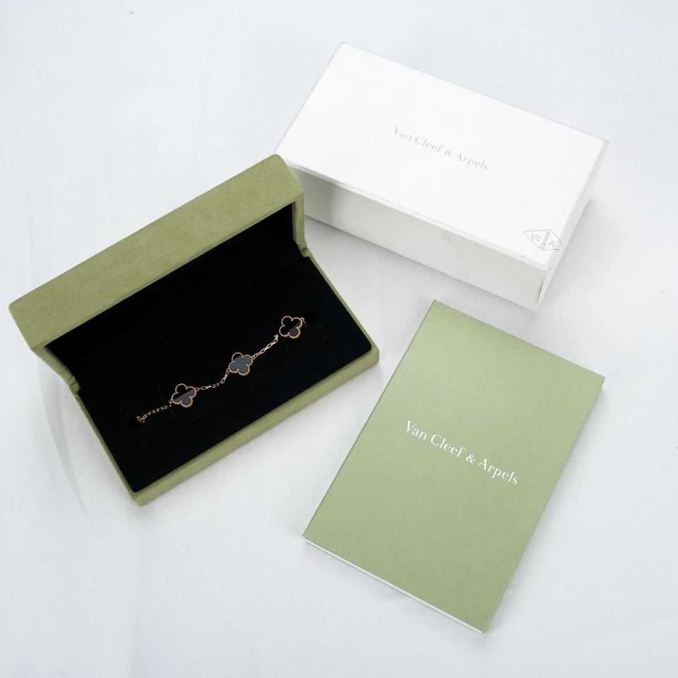 Van Cleef & Arpels Alhambra Onyx Unisex Bracelet 20 cm - Full Set - Bild 3 von 4