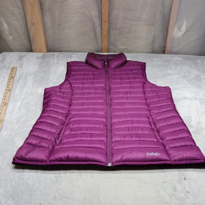 Cabelas Down Vest Womens 2XL Purple Quilted Puffer Lightweight Insulated Warm