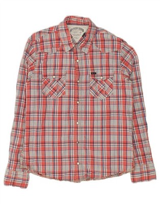 Tommy Hilfiger Herren Hemd Medium Rot Kariert Baumwolle BL67