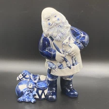 Vintage Limited Edition Dedham Pottery Potting Shed Pottery 1997 Santa W Toys