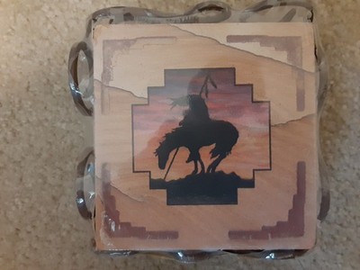 THIRSTYSTONE IMPESSIONS SANDSTONE COASTERS W/HOLDER (NOS) SET OF 4