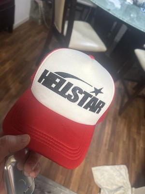 HELLSTAR Trucker Hat Adjustable Mesh Back Red White Black One Size
