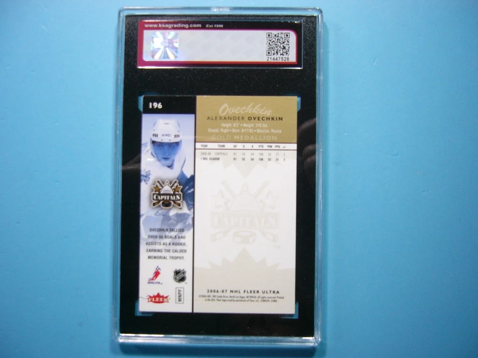 2006/07 FLEER 超金奖章曲棍球卡 #196 亚历山大 OVECHKIN KSA 9 MT — 第 2/4 张图片