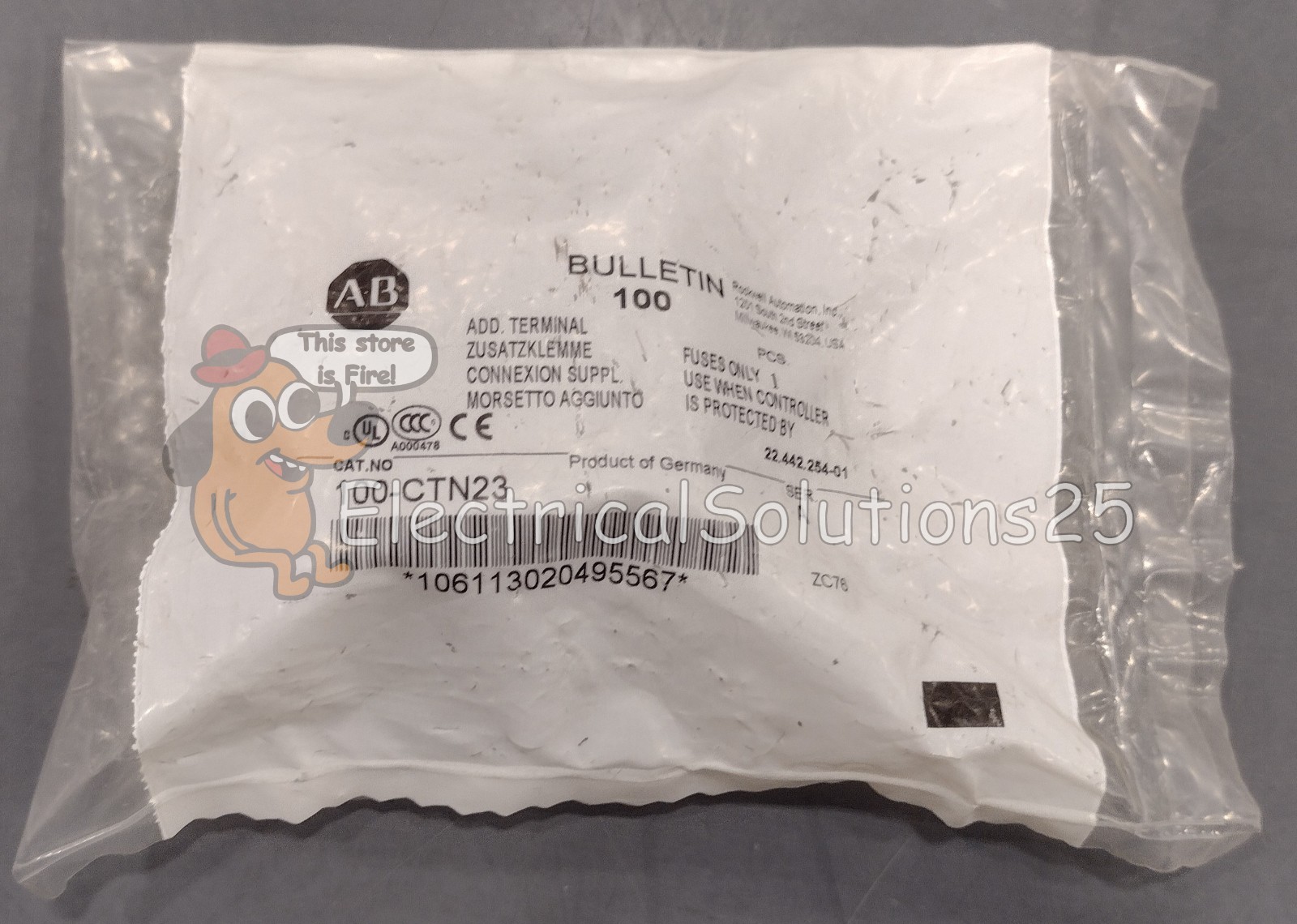 New Allen Bradley 100-CTN23 3-Pole 40A Line Side Terminal Kit - Free Shipping