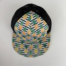 George Hats Pineapple Black  White Stripe Trucker SnapBack Child Size