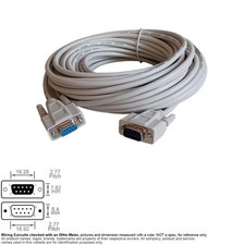 Cable Serial RS-232 DB9 DB 9-Pin Female Male RS232 50FT Extension