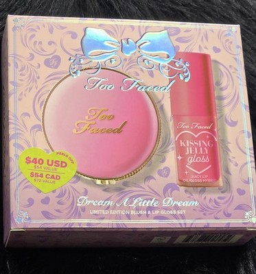Too Faced dram a little dream blush & lip gloss set new in box