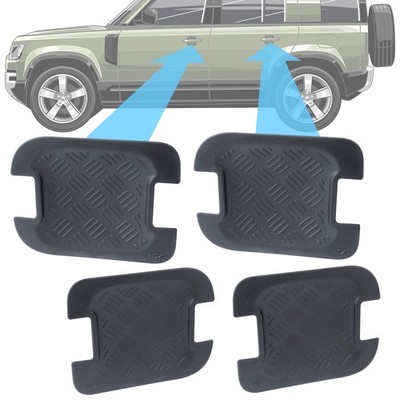 4x Door Handle Bowl Protection Chequer plate for Defender 110 130 4dr L663 
