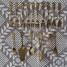 Bestecke Solingen W. Germany Set di posate da dessert placcate oro 18/10 carati 16 pezzi