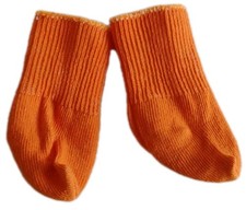 Compatible with 18" American Doll 1 Pair Fitted Orange Scrunchie Socks