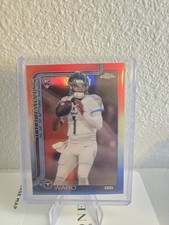 Topps Chrome 2025 Cam Ward Red White and Blue Rookie Card. rookie card picture