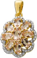 Diamant AnhäNger Gold 375 9K Natur Morganit Labor Diamanten 0.30Ct