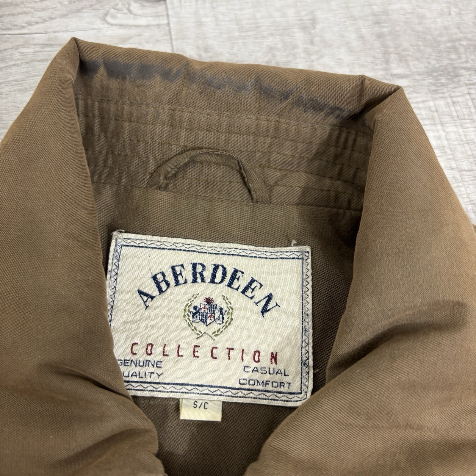 Aberdeen Solid Brown Lightweight Bomber Zip Up Ja… - image 3