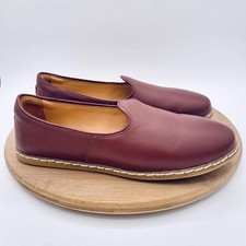 Charix Shoes Womens 9 40 Red Leather Handmade Loafers Minimalist