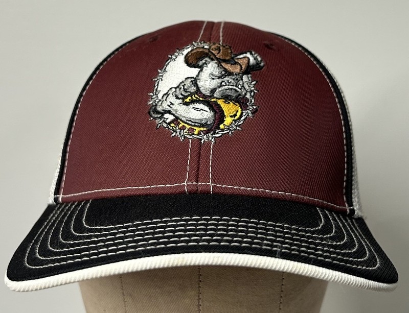 Bulldog In Cowboy Hat Swinging A Bat Baseball Hat / Cap Pacific Headwear Sz XS