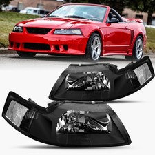 Halogen Headlight Pair Fit For 1999-2004 Ford Mustang Headlamp Halogen Headlight Pair Fit For 1999-2004 Ford Mustang Headlamp
