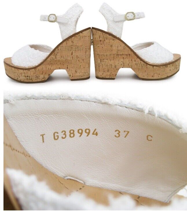 CHANEL Wedge Sole CoCo Mark Sandals EU37 US6 CC Logo G38994 CHANEL Wedge Sole CoCo Mark Sandals EU37 US6 CC Logo G38994
