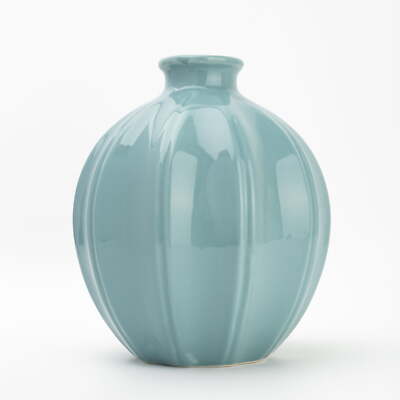7.5'' Solid Blue Ceramic Vase