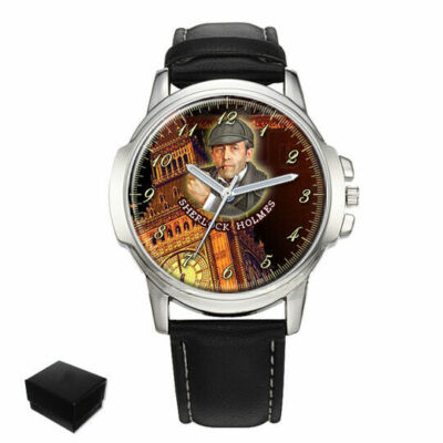 SHERLOCK HOLMES DETECTIVE MEN'S WRIST WATCH BIRTHDAY BEST GIFT ENGRAVING