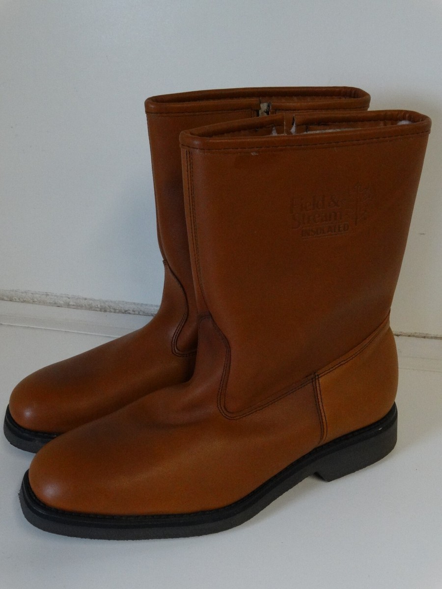 Men size 10 D, brown insulated zip up boots by Field & Stream | eBay