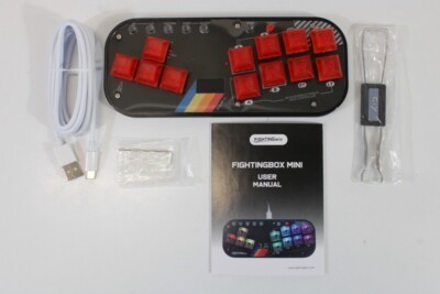 Flatbox Arcade Fight Arcade Controller RP2040 USB Red Buttons RGB PC PS4 Switch