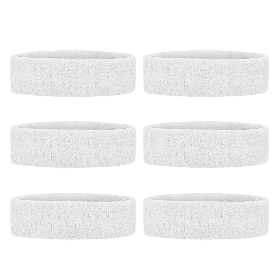 6 Pieces Sports Headbands Terry Cloth Sweat Absorbing Head Band For Tennis Gym - Image 4 of 4