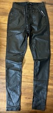 NWT Fashion Nova Victoria Faux Leather High Waisted Dress Pants Black Size Large