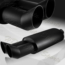 3 Dtm Style Dual Tip Black T-304 Weld-on Exhaust Muffler 2.5 Inlet Universal 3 Dtm Style Dual Tip Black T-304 Weld-on Exhaust Muffler 2.5 Inlet Universal