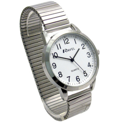 Ravel Herren Super Klar Quarz Uhr mit Spreizarmband Sil #43 R0232.21.1