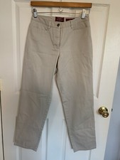 Eddie Bauer Vintage Petite Womens Slim-Fit Wrinkle-Resistant Khaki Pants Size 4P