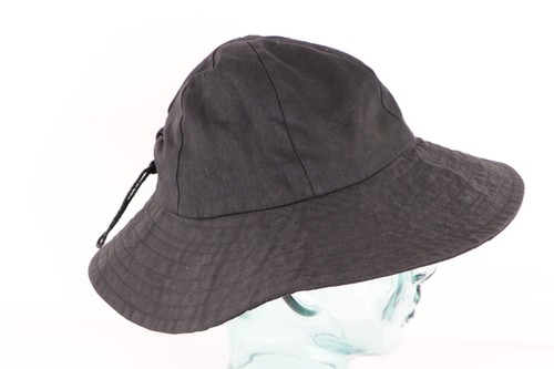 Vtg 90s Streetwear Distressed Tie Back Bucket Boonie Hat Cap Black Cotton Womens - Picture 3 of 7