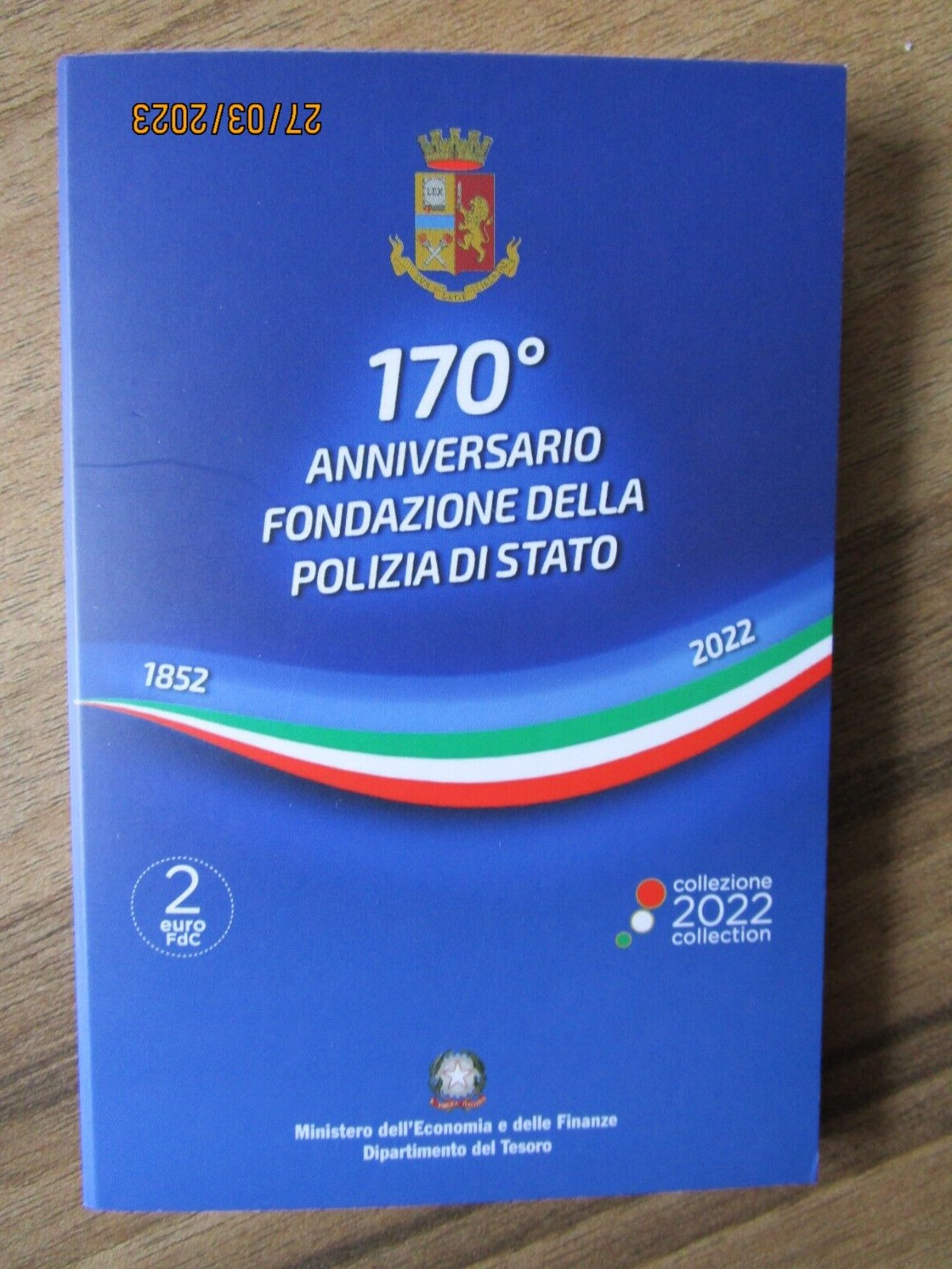 Coincard Italien Italy 2 Euro Gedenkmünze 2022 "170 Jahre Nationalpolizei"