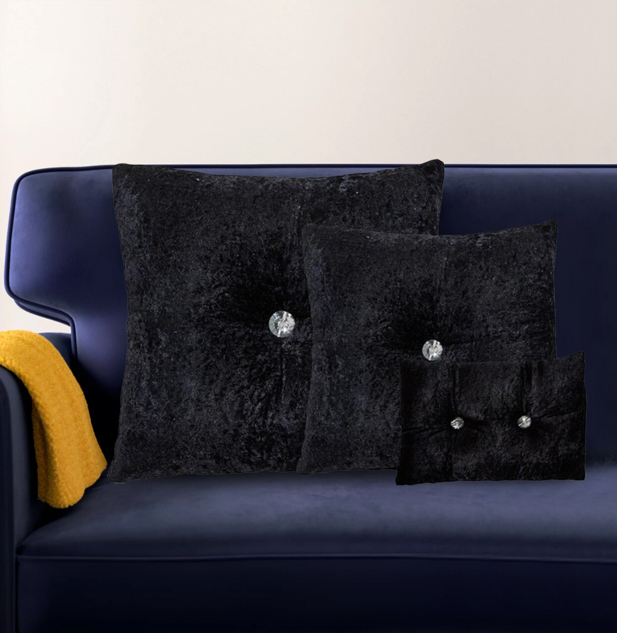 Luxury Crushed Velvet Filled Cushions Small Medium Large Diamante Cushion Covers eBay