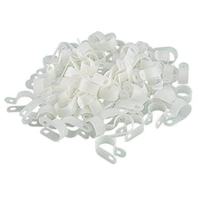 200pcs White Nylon R-Type Cable Clips Fastener for 1/2 Inch 12.7mm Dia Wire T...