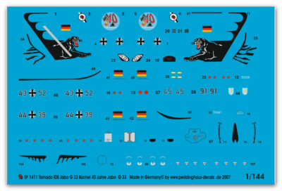 Peddinghaus Decals 1/144 1411 Tornado IDS Jabo G33 Büchel  40. Jahre JABO G 33,