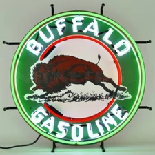 Buffalo Gasoline Car Garage Neon Light Sign 24"x24"