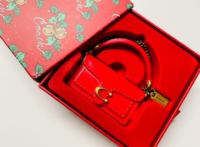 Coach Christmas Ornament Charm Novelty - Tabby Handbag Red