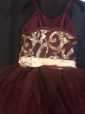 New Size 12-18 Months Burgundy And Gold Party Pageant Or Dance