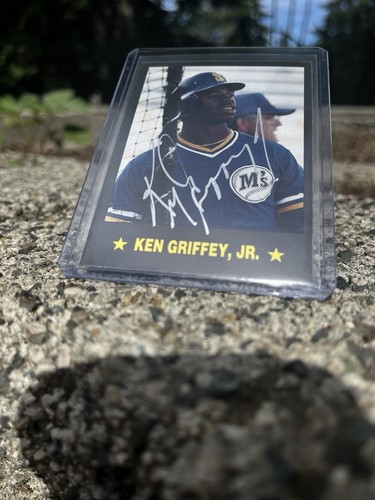 KEN GRIFFEY JR Rookie Card RC RARE - ONE OF A KIND WITH SILVER AUTOGRAPH! - Picture 8 of 10