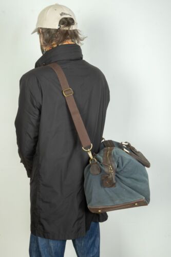 -Barbour Wax Navy Blue Travel Handbag Shoulder Bag - Picture 3 of 11