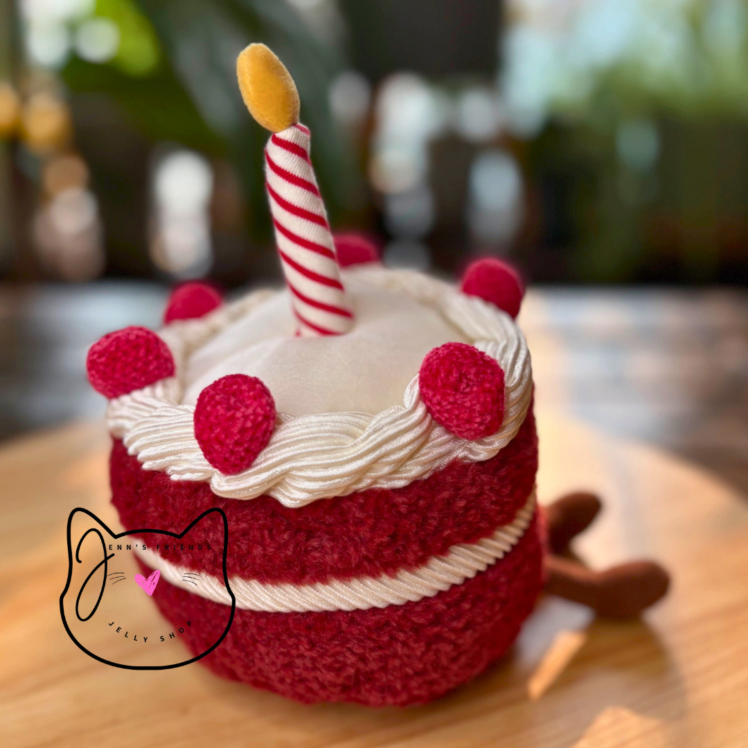 AUTHENTIC Jellycat Amuseables CHERI CAKE New BNWT Soft Plush Red