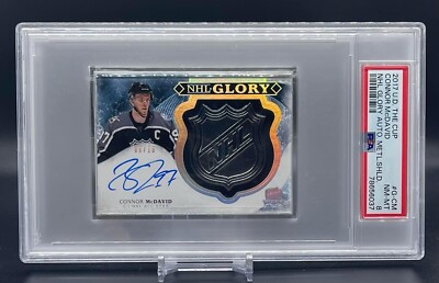 2017-18 The Cup NHL Glory Auto Metal Shield #G-CM CONNOR MCDAVID /10 PSA 8