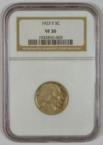 1923-S Buffalo Nickel from the San Francisco Mint Graded VF30 by NGC