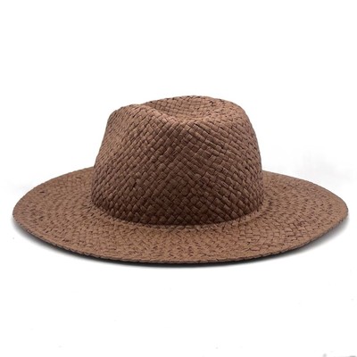 NWT Madewell Straw Hat Chocolate Brown Fedora Beach Boho Hat  display picture 1