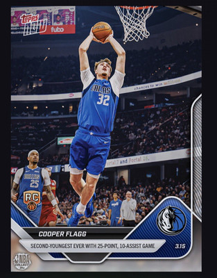 2025 Topps NBA NOW- 2nd Youngest 25-Point,10-Assist-COOPER FLAGG(NBA DigitaICard