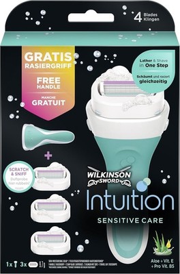 Wilkinson Intuition Sensitive Pflegerasierer 1 Griff + 3 Patronen Aloe-Tracked 48